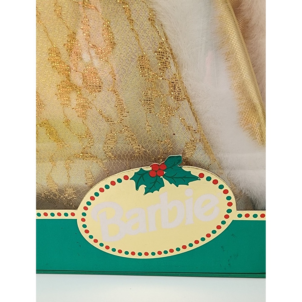 Mattel Happy Holidays Barbie 1994 Doll Gold White Special Edition New 12155 - Picture 7 of 14